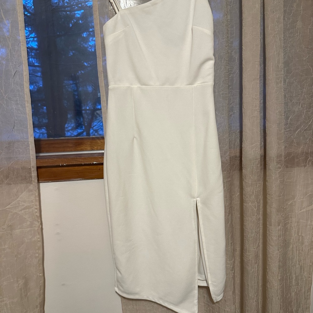 Lulus Elegant White One-Shoulder Dress